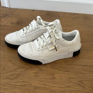 Puma White Sneakers with Black Accents